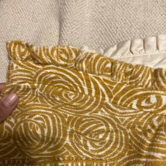 Anthropologie Elevenses Knee Length Yellow Swirl Patterned Skirt Size 12 - Picture 2 of 9